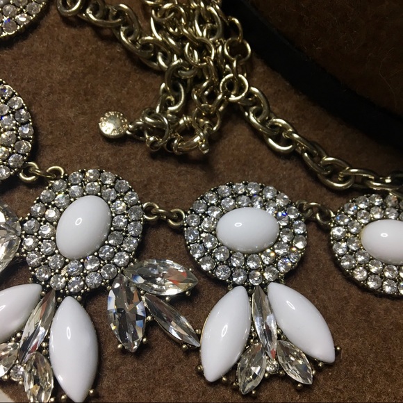 J. CREW Rhinestone and White Bead Statement - Picture 4 of 5